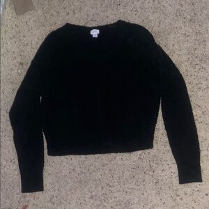 fuzzy v-neck sweater